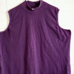 C. J. BANKS Sleeveless Mock Neck Tank